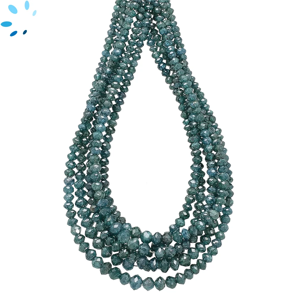 Multi Color Diamond Faceted Rondelle Center Drilled Beads 2mm - 14 Inch Strand