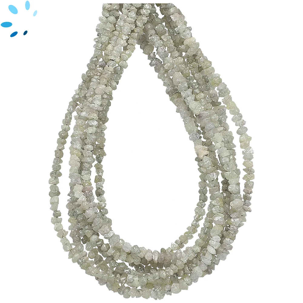 Multi Color Diamond Smooth Rough Center Drilled Beads 2mm - 14 Inch Strand