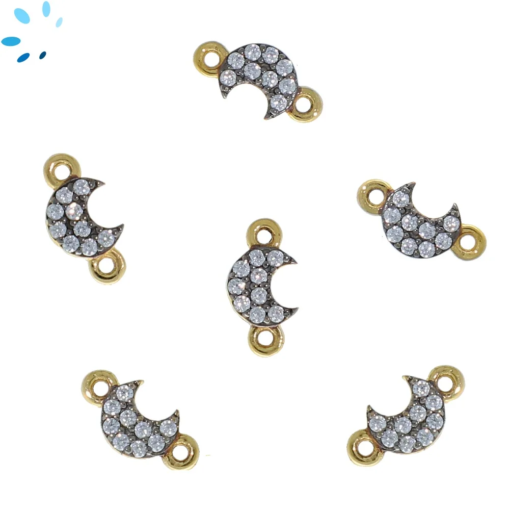 Natural Zircon Sterling Silver Gold Plated Star 