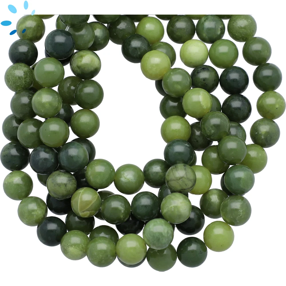 Nephrite Jade Smooth Round Beads 8mm - 14 Inch Strand