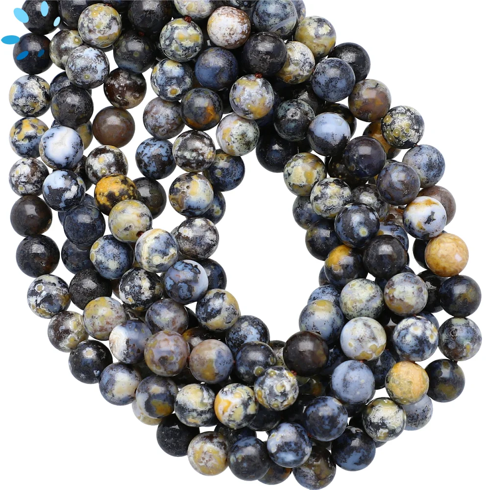 Ocean Agate Smooth Round Beads 6mm - 14 Inch Strand
