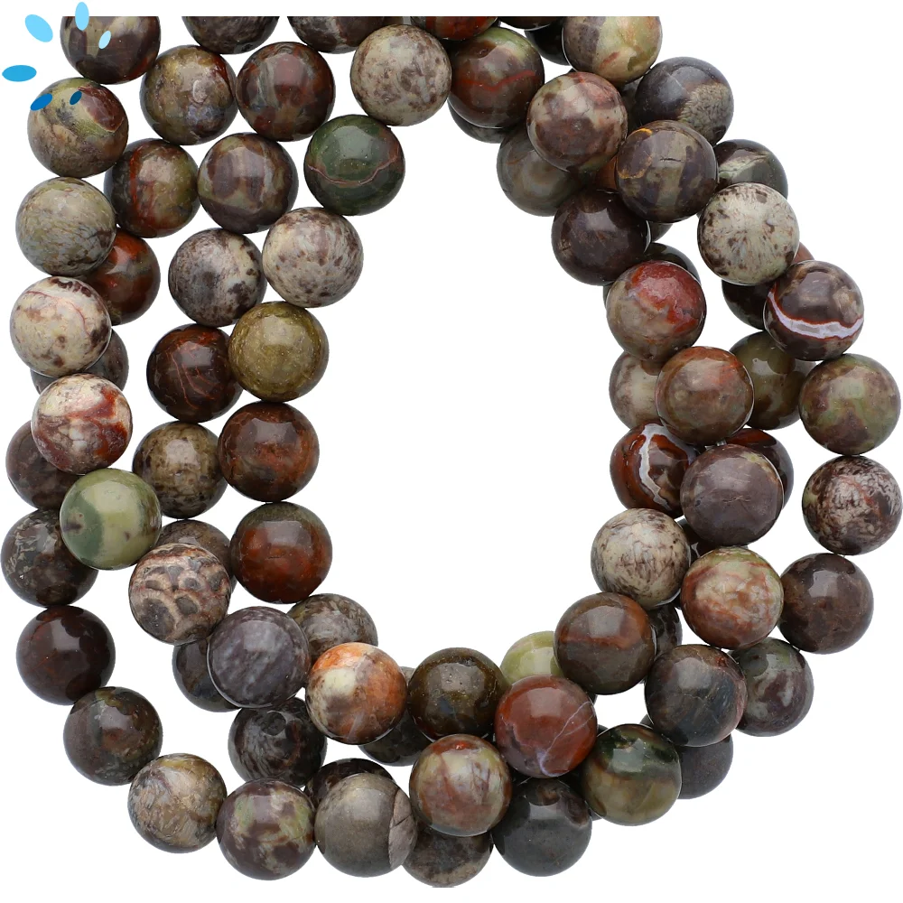 Opalite Jasper Smooth Round Beads 8mm - 14 Inch Strand