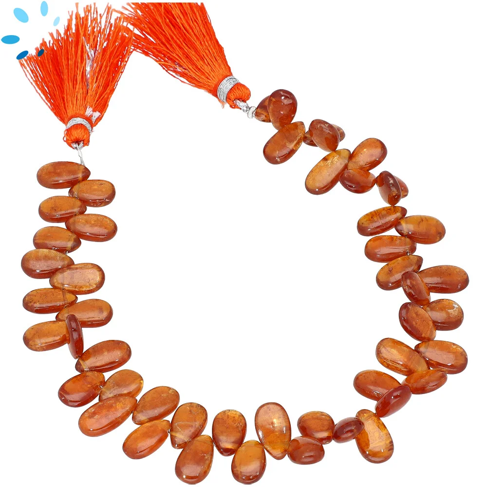 Orange Kyanite Smooth Pear Top Drilled Beads 10x6 - 12x7mm - 8 Inch Strand