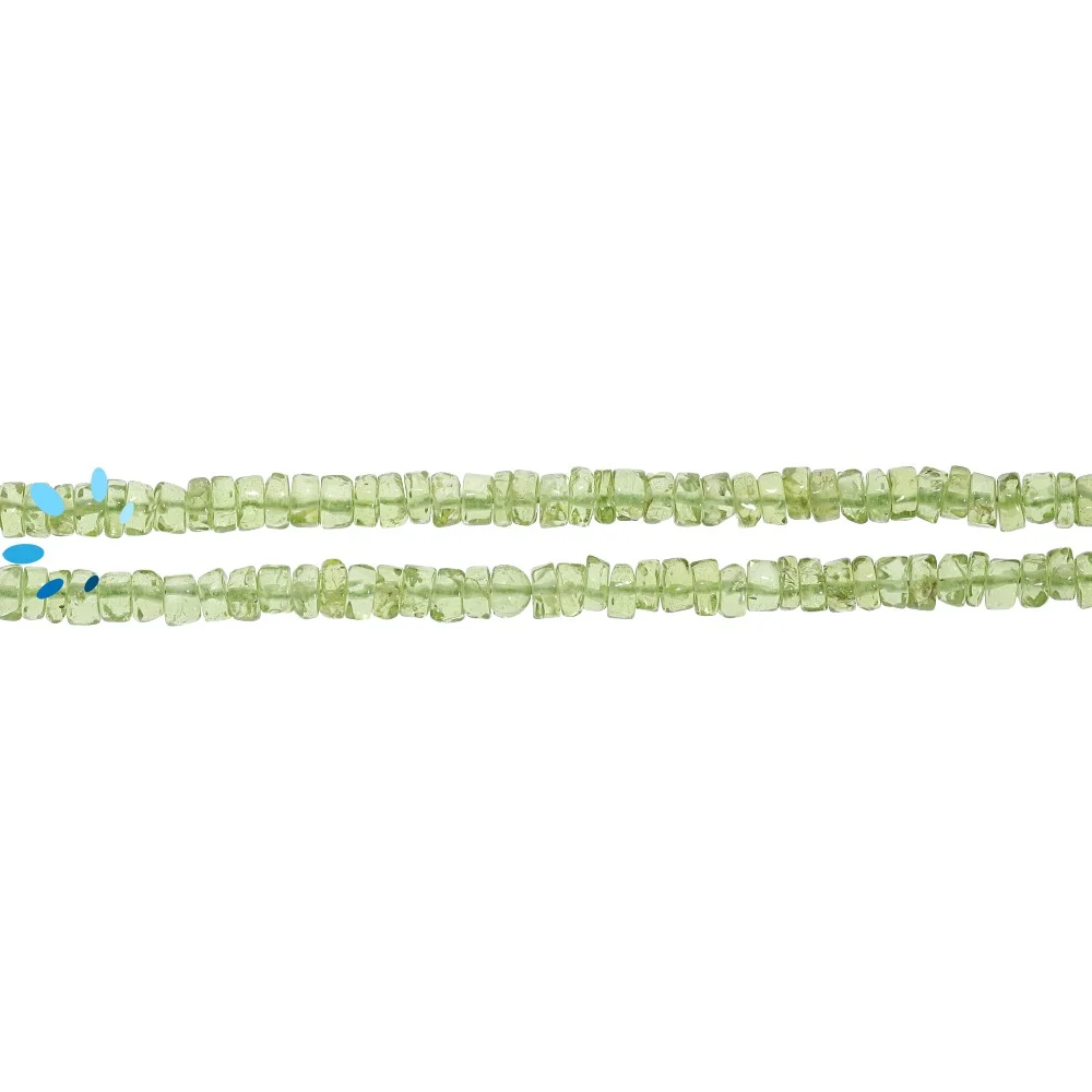 Peridot Faceted Heishi Top to Bottom Drilled Beads 4.5mm - 14 Inch Strand