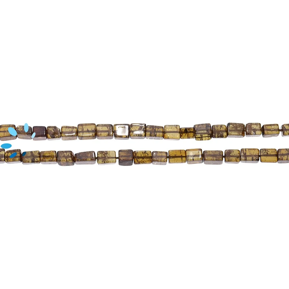 Petro Tourmaline Smooth Rectangle Top to Bottom Drilled Beads 4x6mm - 14 Inch Strand