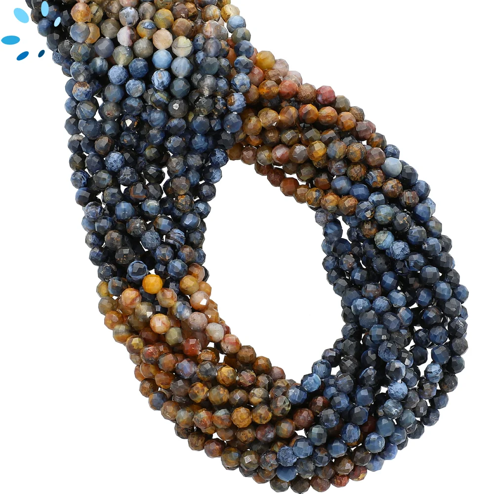 Pietersite Faceted Round Beads 3.5mm - 14 Inch Strand