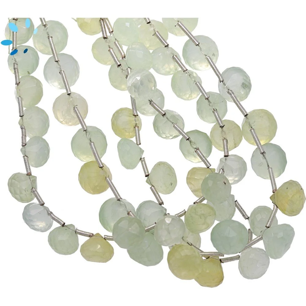 Prehnite Faceted Berry Top Drilled Beads 8mm - 8 Inch Strand
