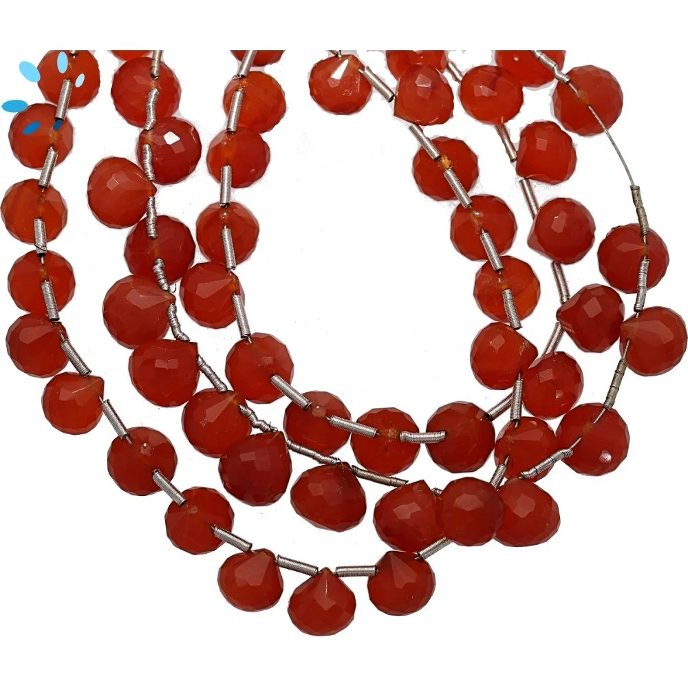 Red Onyx Faceted Berry Top Drilled Beads 8mm - 8 Inch Strand