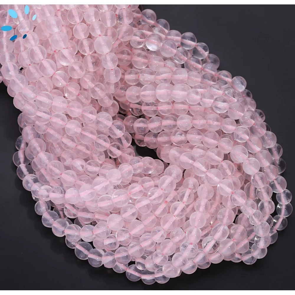 Rose Quartz Smooth Round Top to Bottom Drilled Beads 4mm - 14 Inch Strand