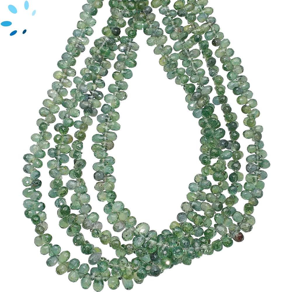 Sapphire Faceted Teardrop Top Drilled Beads 5x3mm - 16 Inch Strand