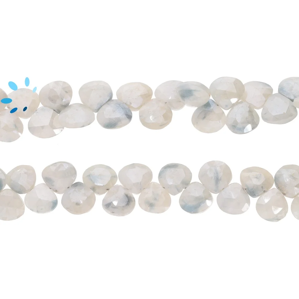 Silverite Faceted Heart Top Drilled Beads 8mm - 8 Inch Strand