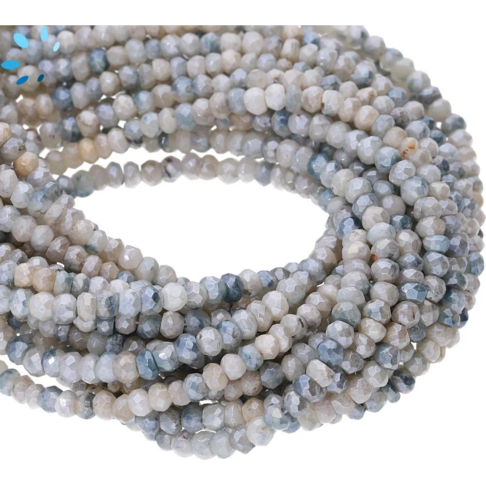 Silverite Faceted Rondelle Beads 3.5mm - 14 Inch Strand
