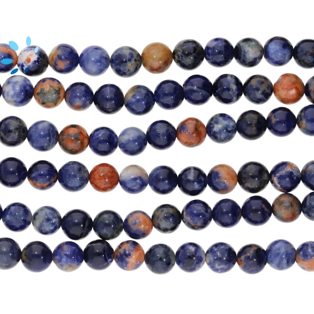 Sodalite Smooth Round Beads 8mm - 14 Inch Strand