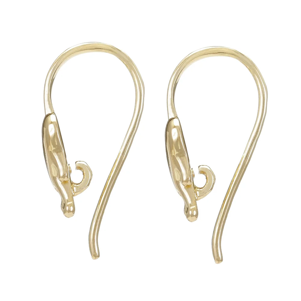 Sterling Silver 18k Gold Plated Melting Heart French Hook Ear Wire with Charm Loop - 1 Pair