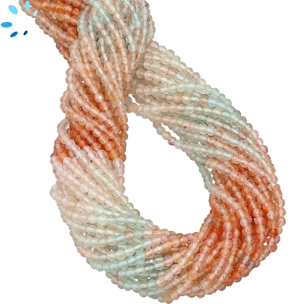 Sunstone Faceted Round Beads 2.5mm - 14 Inch Strand