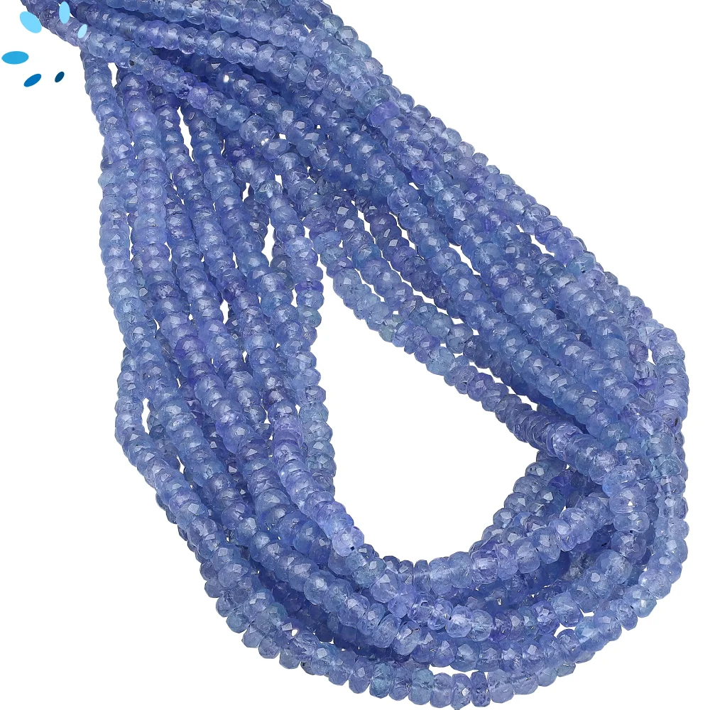 Tanzanite Faceted Rondelle Beads 3mm - 14 Inch Strand