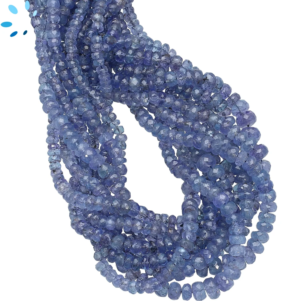 Tanzanite Faceted Rondelle Beads 4mm - 14 Inch Strand