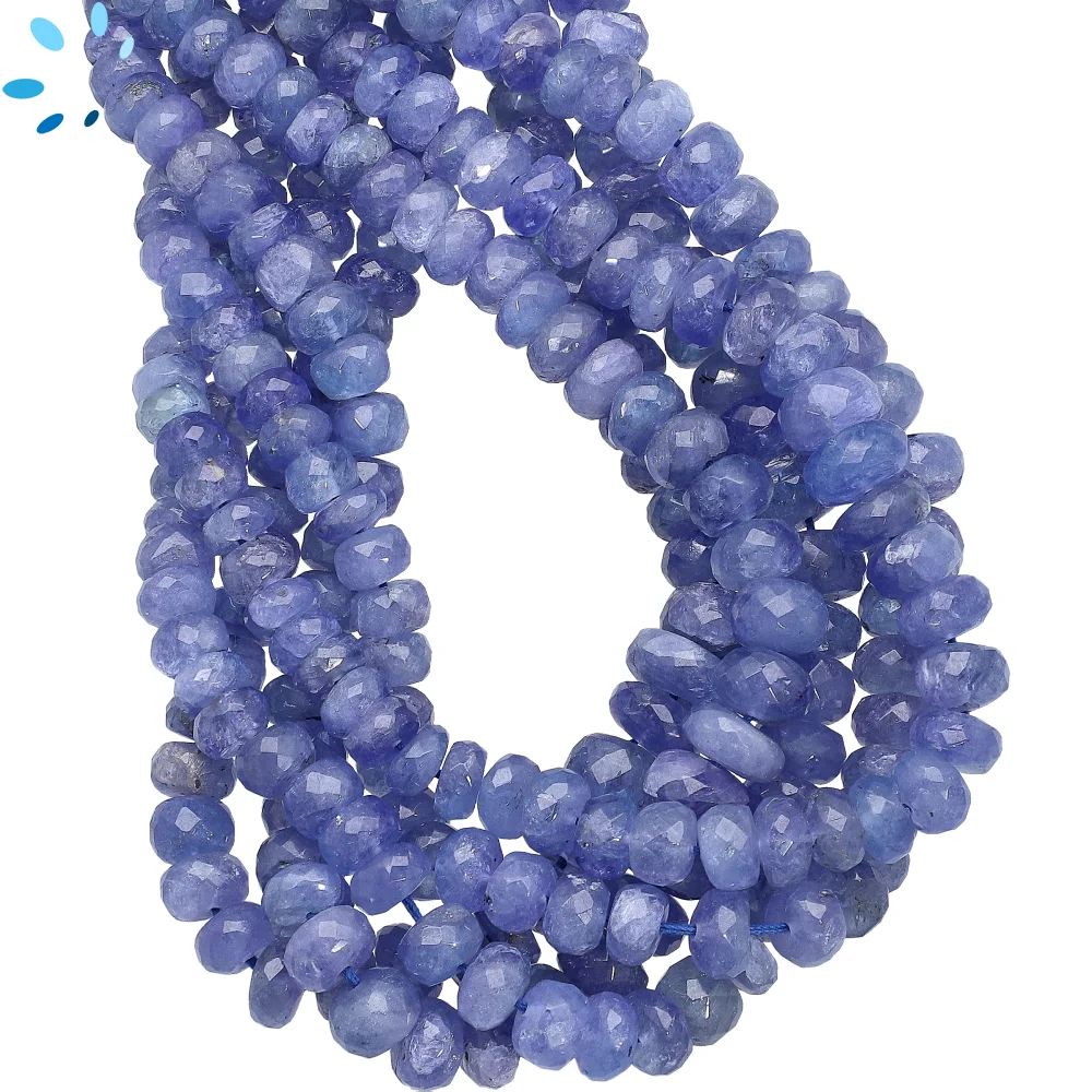 Tanzanite Faceted Rondelle Beads 6mm - 14 Inch Strand