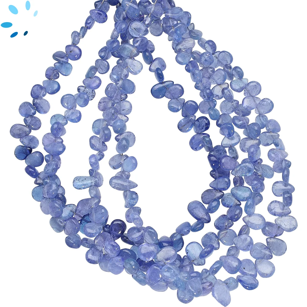 Tanzanite Smooth Pear Top Drilled Beads 6x4mm - 8 Inch Strand