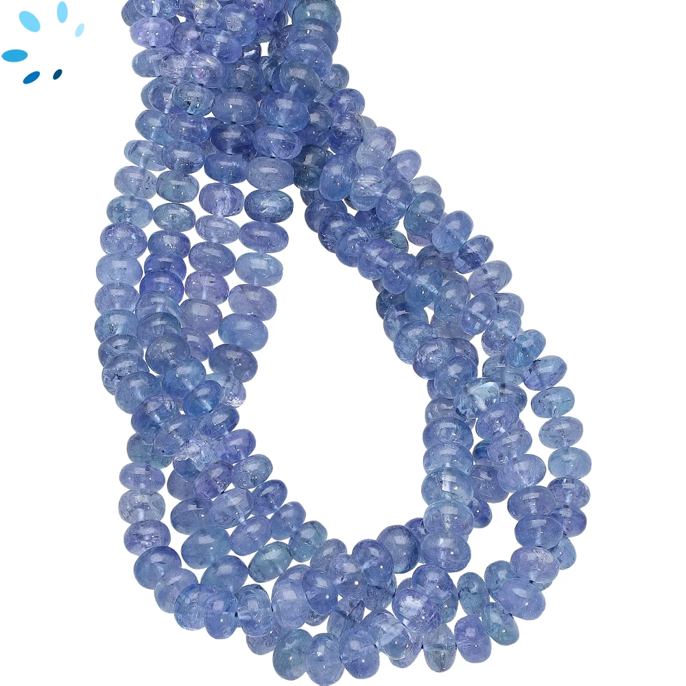 Tanzanite Smooth Rondelle Beads 5-7mm - 14 Inch Strand