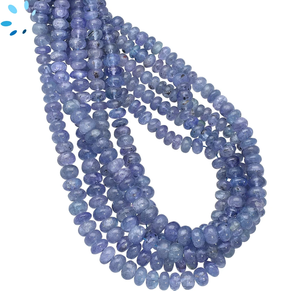 Tanzanite Smooth Rondelle Beads 5mm - 14 Inch Strand
