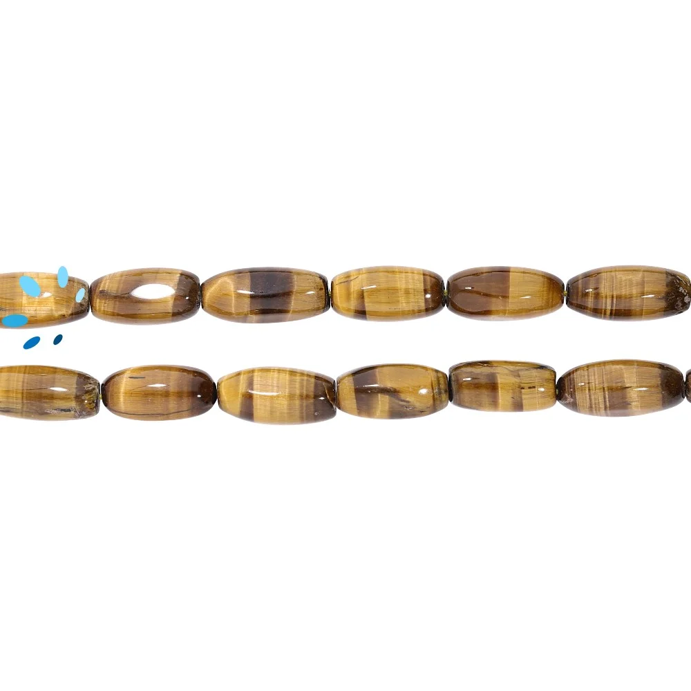 Tiger Eye Smooth Barrel Top to Bottom Drilled Beads 11x6 - 14x6mm - 14 Inch Strand