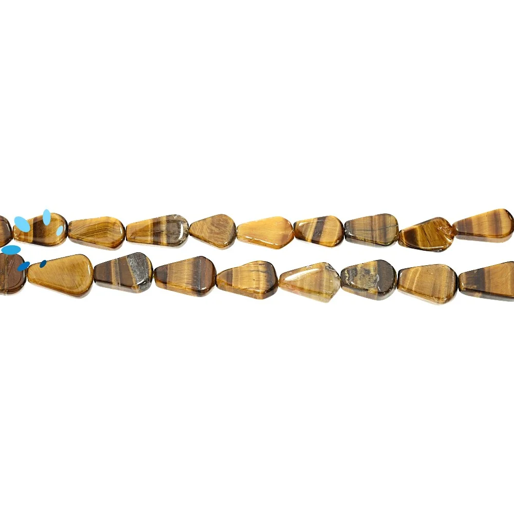 Tiger Eye Smooth Pear Top to Bottom Drilled Beads 9x6mm - 14 Inch Strand