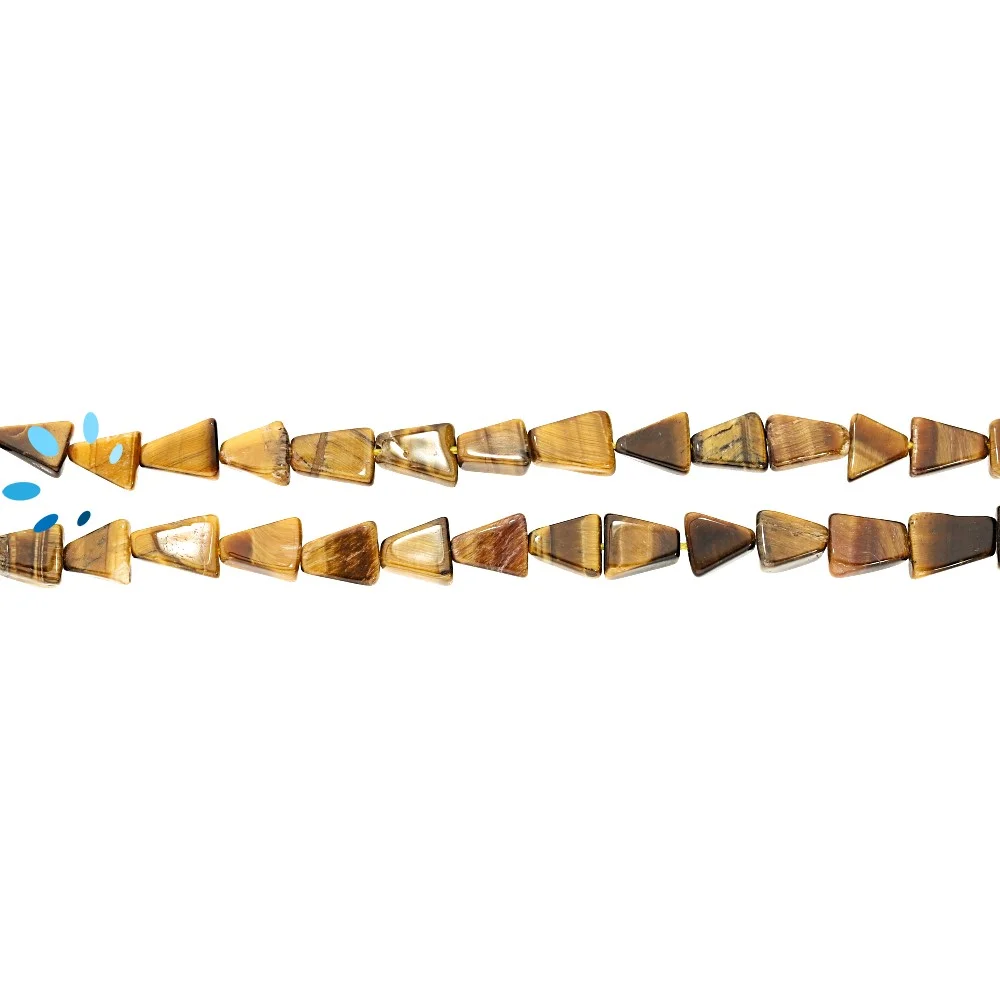 Tiger Eye Smooth Triangle Top to Bottom Drilled Beads 7x5 - 12x7 - 14 Inch Strand