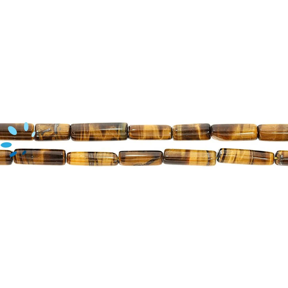 Tiger Eye Smooth Tube Top to Bottom Drilled Beads 6x4mm - 14 Inch Strand