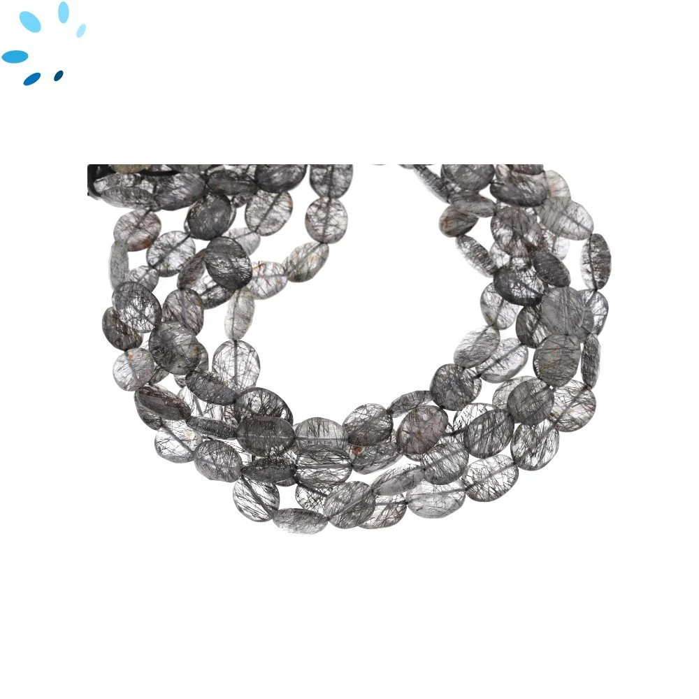 Tourmaline Quartz Faceted Oval Nuggets Top to Bottom Drilled Beads 10x8 - 12x9mm - 13 Inch Strand