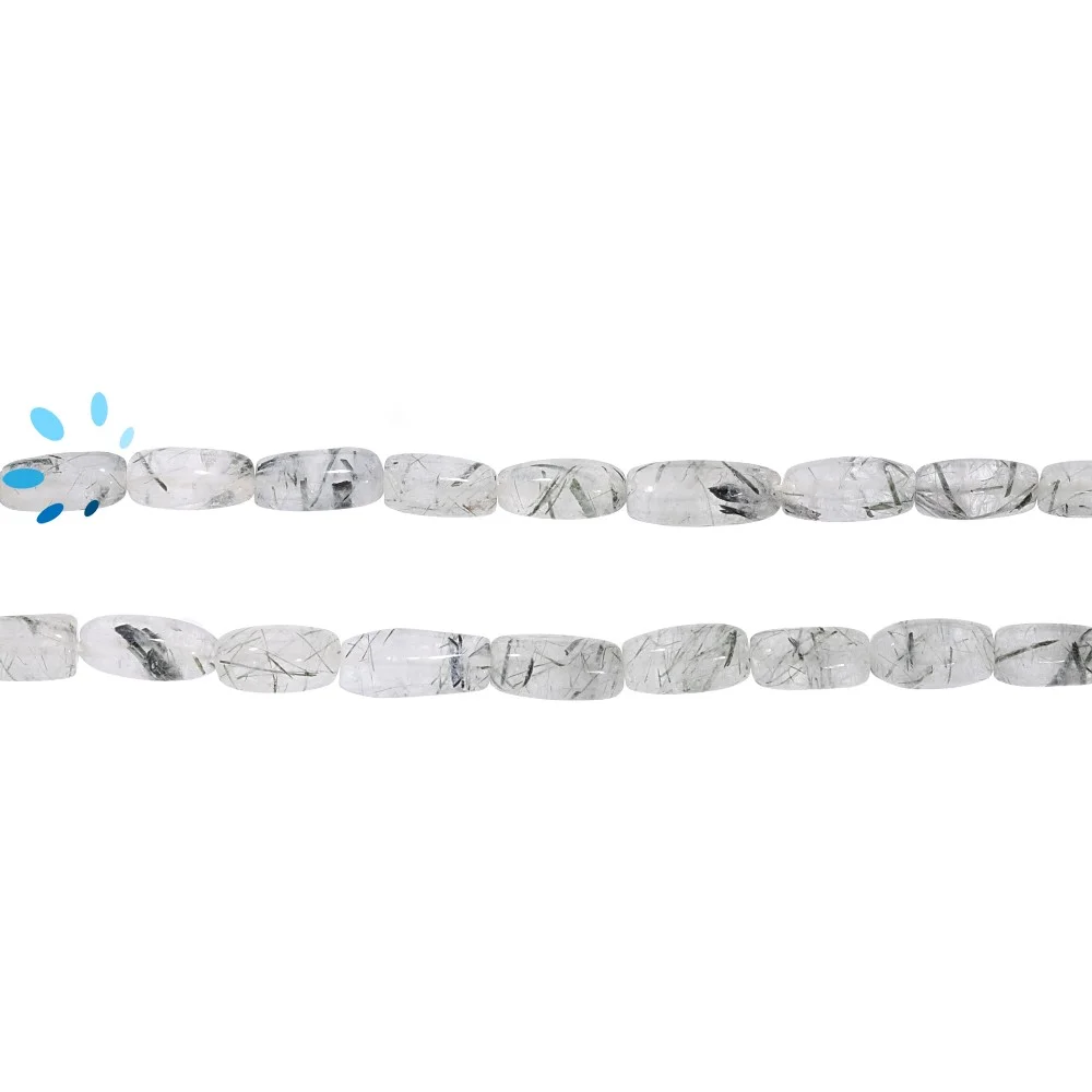 Tourmaline Quartz Smooth Barrel Top to Bottom Drilled Beads 10x6 - 12x7mm - 13 Inch Strand