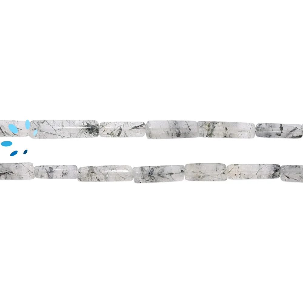 Tourmaline Quartz Smooth Tube Top to Bottom Drilled Beads 13x4 - 16x5mm - 13 Inch Strand