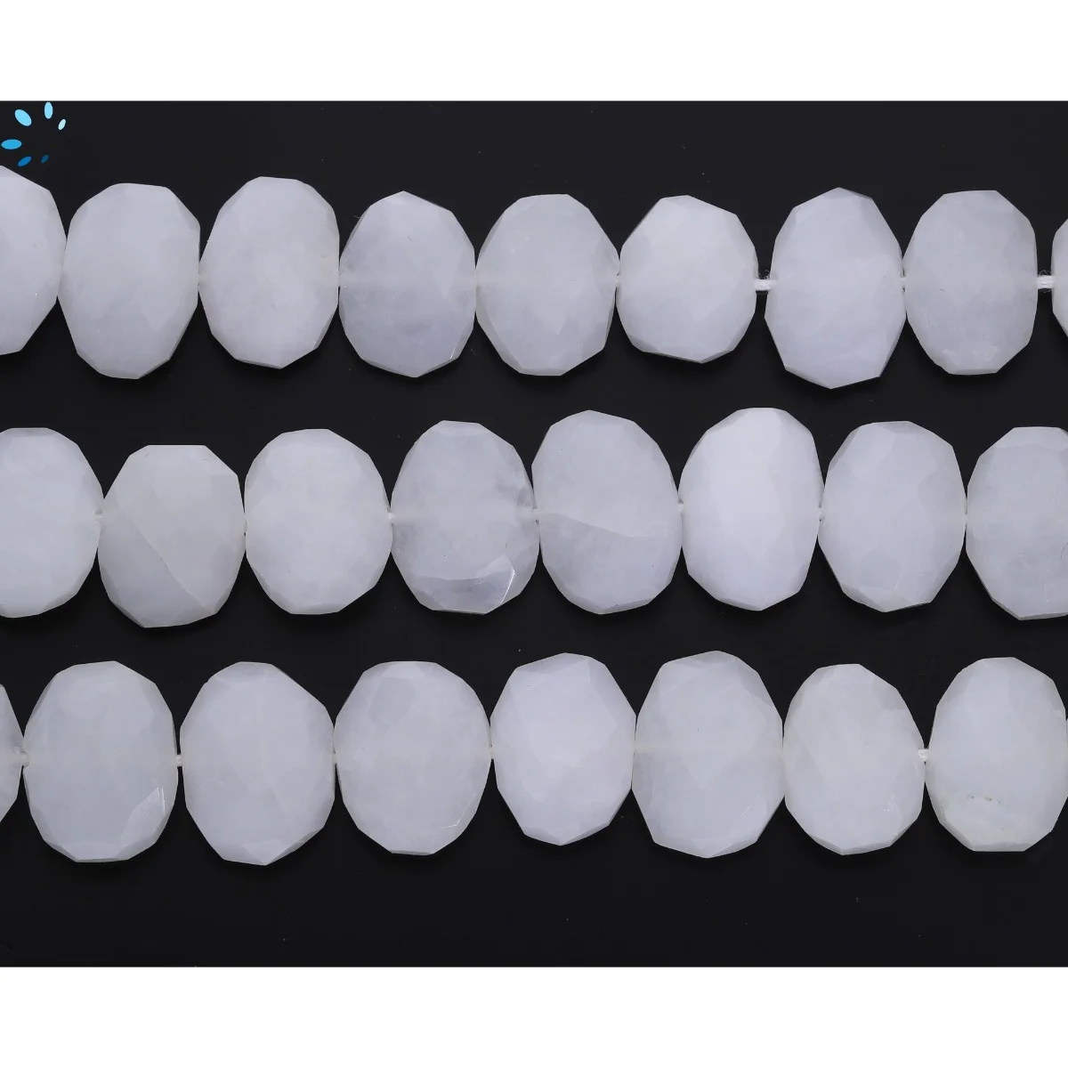 White Agate Faceted Nuggets Center Drilled Beads 14x10-16x12mm - 14 Inch Strand