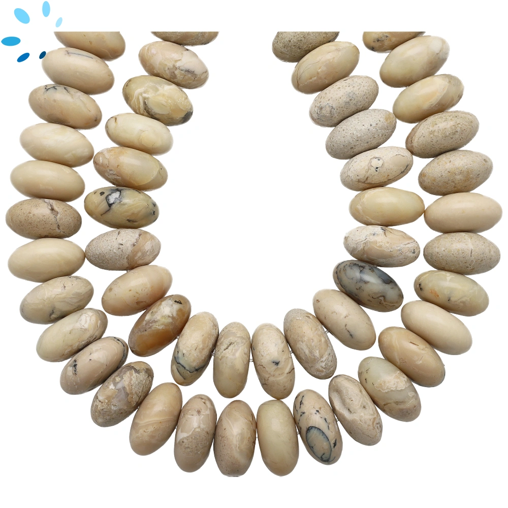 Yellow Opal Smooth Rondelle Center Drilled Beads - 20mm - 16 Inch Strand