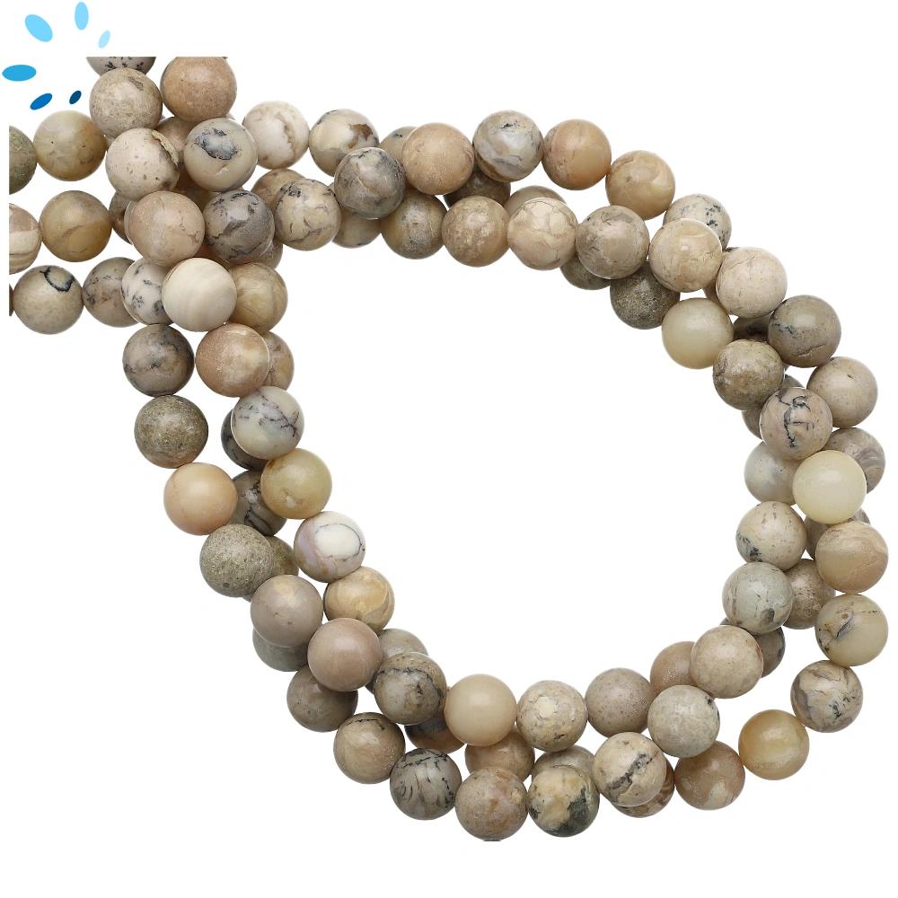 Yellow Opal Smooth Round Top to Bottom Drilled Beads 8mm - 16 Inch Strand