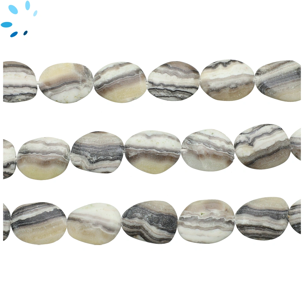 Zebra calcite Nugget Top to Bottom Drilled Beads 17x13mm - 13 Inch Strand